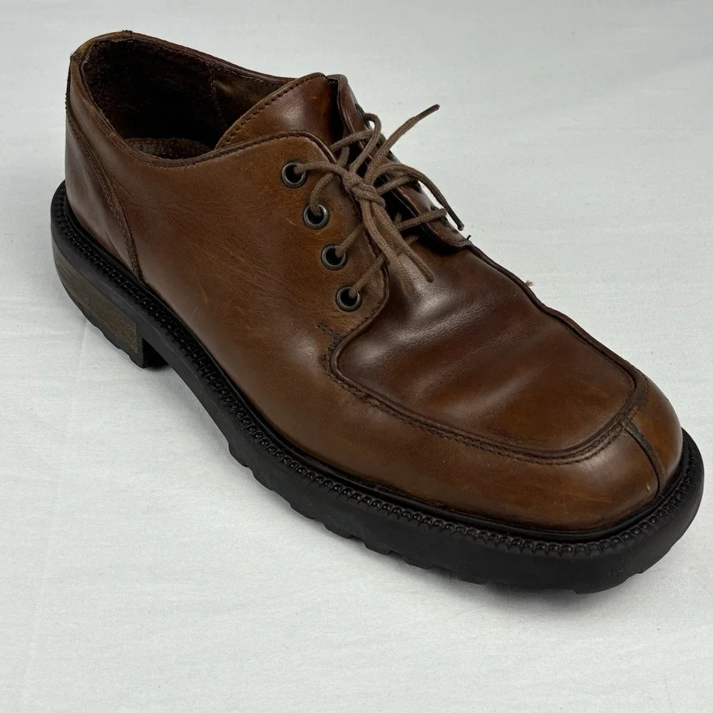 VTG 90s/Y2K Kenneth Cole Platform Moc Toe Oxford Shoes Chunky Lug Soles 8M Brown